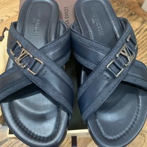 Louis Vuitton Men’s Slides - size 10 - with box and dust bag. Worn twice